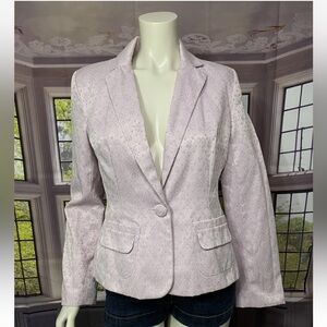 Women Pink Blazer Jacket Size Medium  Long Sleeves 1 Button V- Neck Collar Lapel